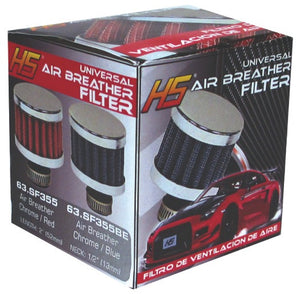 63.SF355 Air Filter Super Flow Air Breather Mini Red Cone(Chrome Top & Bottom)