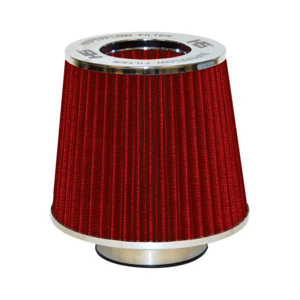 63.SF100 Superflow Air Filter – Chrome and Red