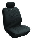 Simulated Leather Seat Covers Twin Front Low Back  2 Pcs-Black