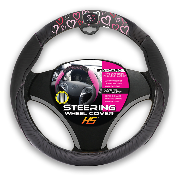 streeing wheel covers hearts with pink and white