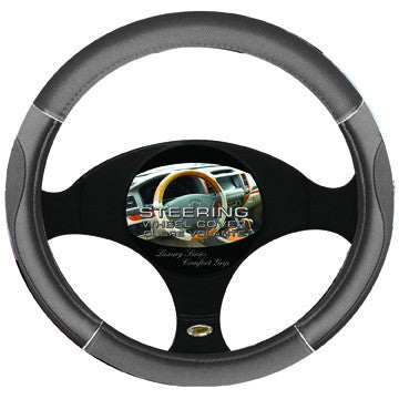 Steering Wheel Cover Grey / Chrome / Grey