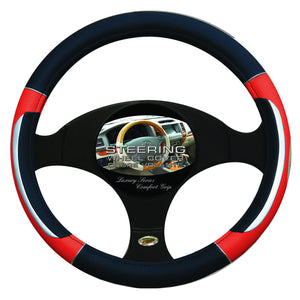  Steering Wheel Cover Black / Silver / Red