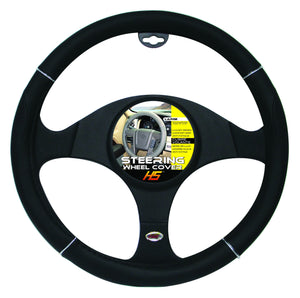 Steering Wheel Cover Black / Chrome / Black 15"to 16" Larger Steering Wheel Covers