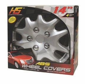 HS 45.691 Set Of 4 16" Silver Lacquer Wheel Covers Hub Caps