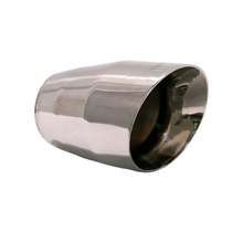 Load image into Gallery viewer, Exhaust Muffler Tip Round Double Wall Slant Cut Tip  5 1/2&quot; X 3 1/2&quot; X 2 1/2&quot; ID 63.T263