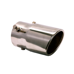 Exhaust Muffler Tip Round Rolled Edge Bolt-On Slant Cut Tip 4 3/4" X 2 3/4" X 2 1/2" ID 63.T832